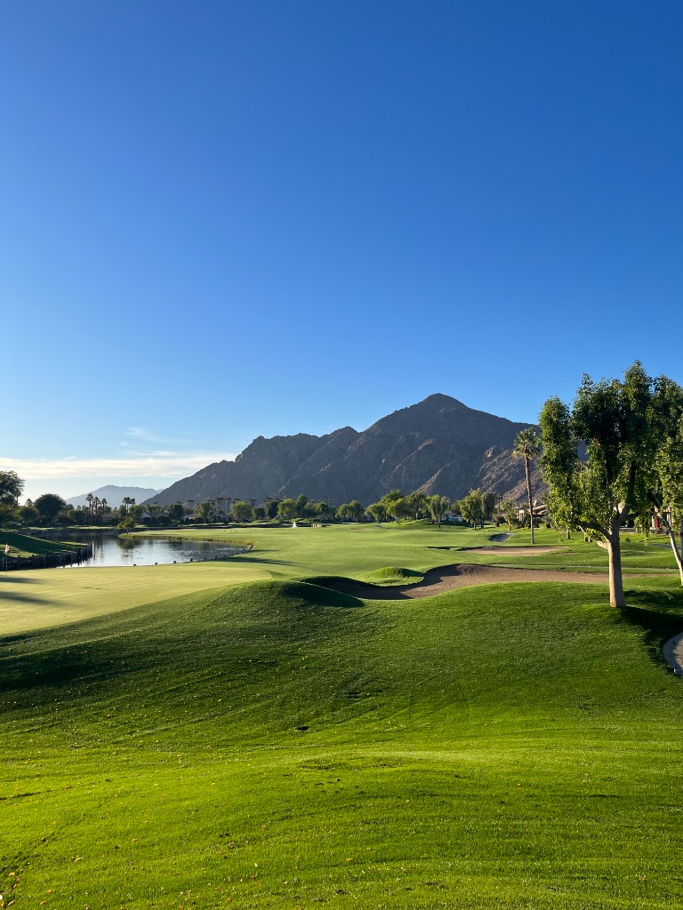 Scenic golf course with mountains